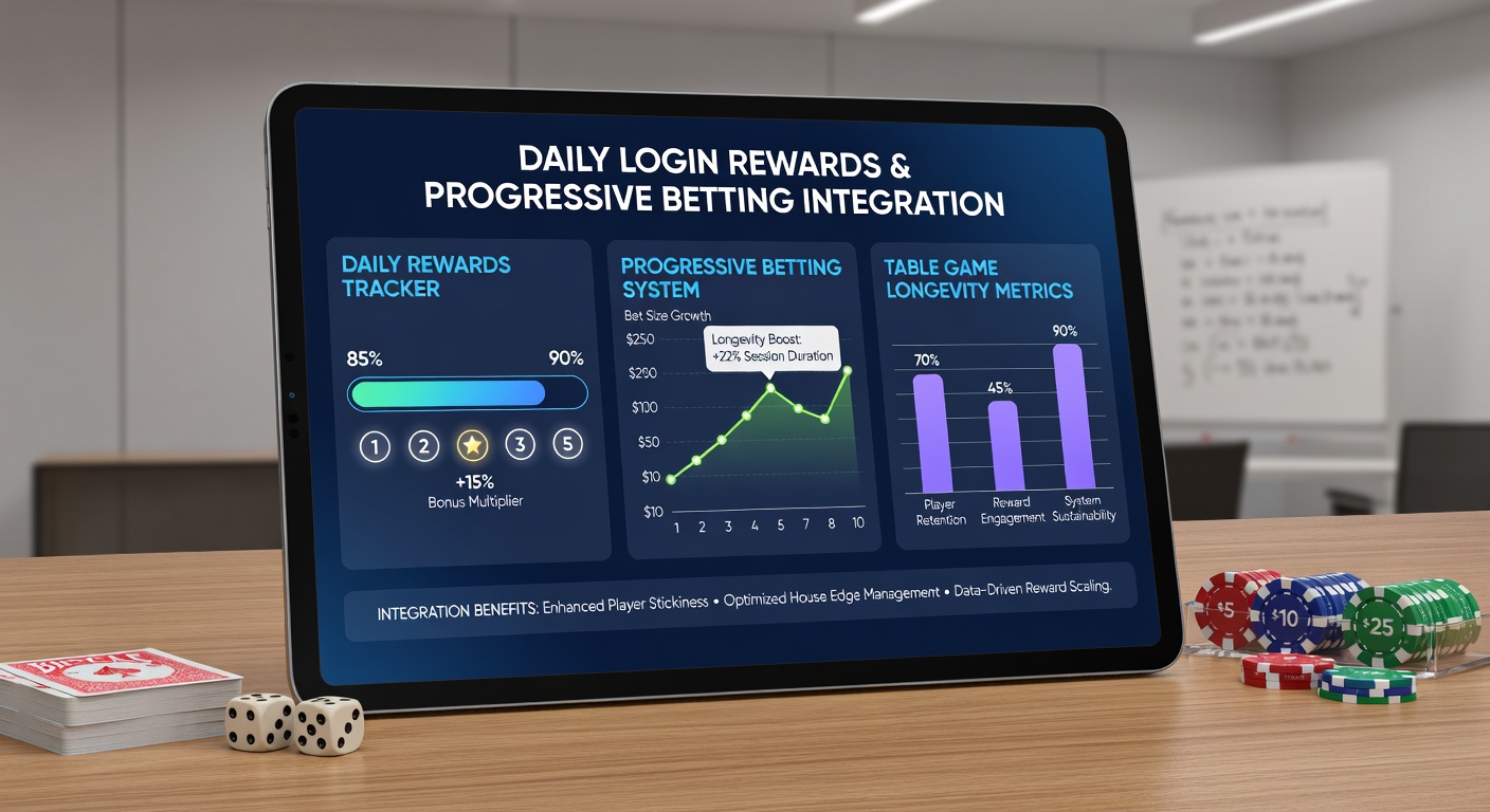 Chart showing session longevity improvements when login rewards feed into progressive table game bets