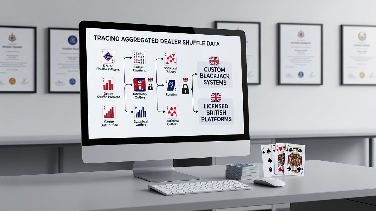 Custom blackjack system interface showing shuffle data integration