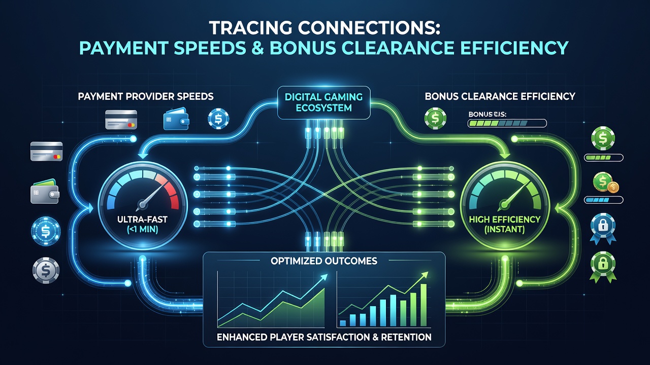 Analytics dashboard displaying transaction speed metrics alongside bonus clearance progress charts